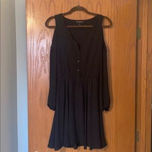 Black cold-shoulder dress